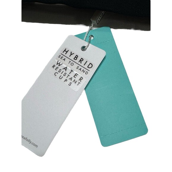 NWT Seafolly [ 4 US ]‎ Active Hybrid Bralette Keyhole Bikini Top Black 30580-058 - Picture 7 of 14